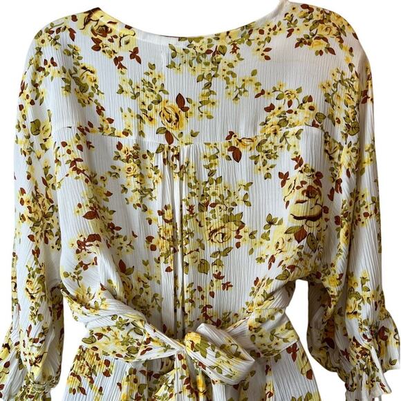 FAITHFULL Goldie Floral Off White Rafa Midi Dress Women's Size 6 = Medium - Picture 11 of 16